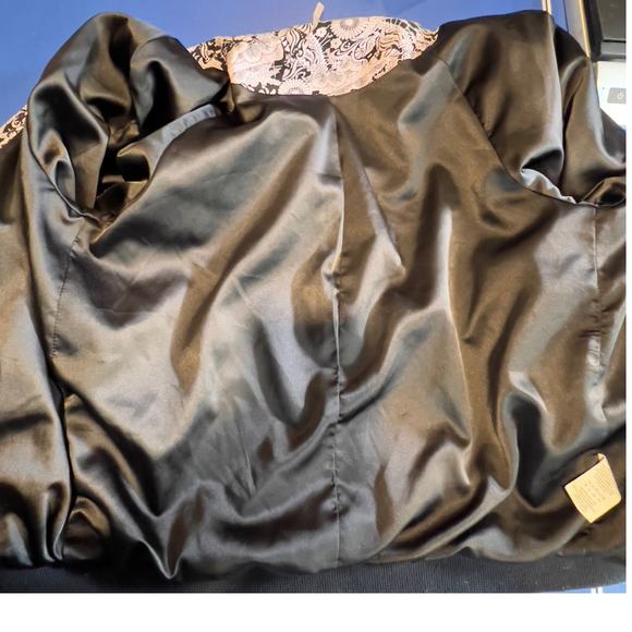 Free People Bomber Jacket Black Purple Floral Snap Close Lightweight Boho Size S - Picture 12 of 12